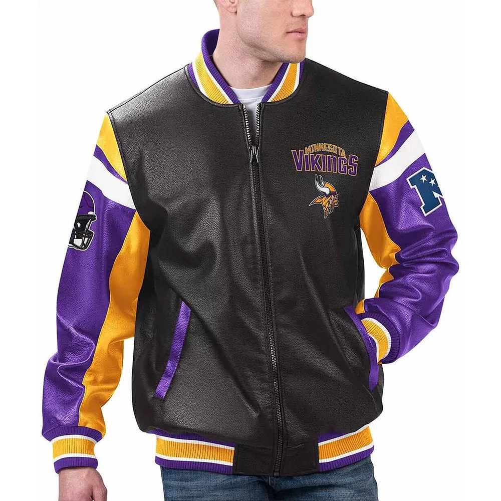 Minnesota Vikings Leather Jacket 1 minnesota-vikings-faux-leather-jacket