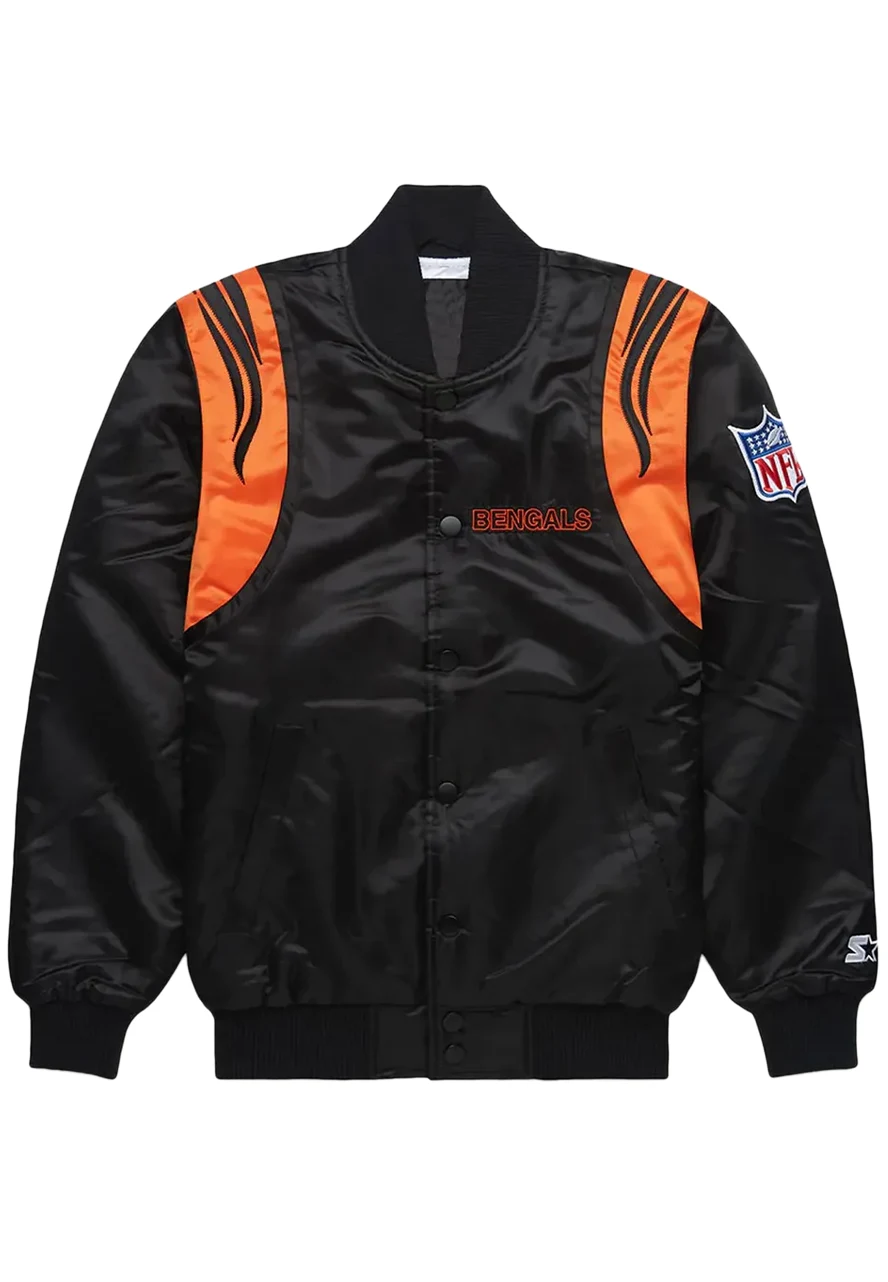 NFL Cincinnati Bengals Black and White Satin Jacket 1 nfl-cincinnati-bengals-black-and-white-satin-jacket