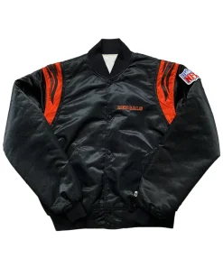 NFL Cincinnati Bengals Black and White Satin Jacket 10 nfl-cincinnati-bengals-black-jacket
