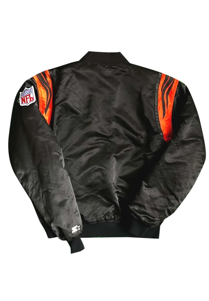 NFL Cincinnati Bengals Black and White Satin Jacket 2 nfl-cincinnati-bengals-black-satin-jacket
