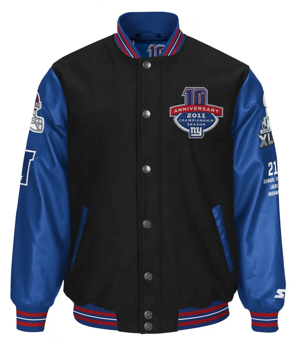 NY Giants Super Bowl XLVI Black and Blue Jacket 1 ny-giants-super-bowl-xlvi-black-and-blue-jacket