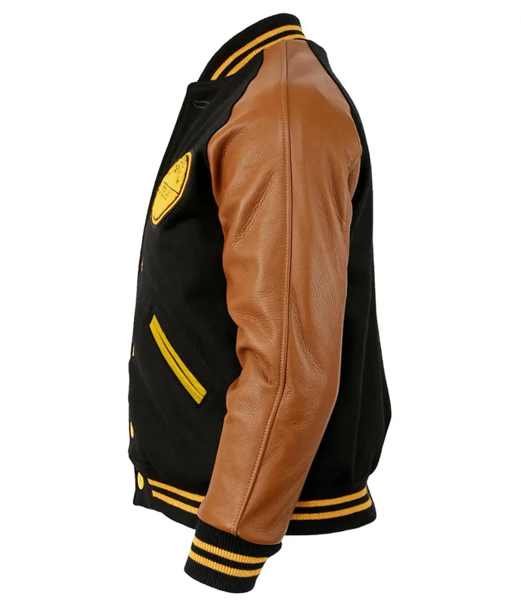1955 Pittsburgh Steelers Brown and Black Jacket 3 pittsburgh-steelers-1955-bomber-jacket