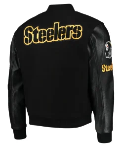 Pittsburgh Steelers Letterman Jacket 5 pittsburgh-steelers-black-letterman-jacket