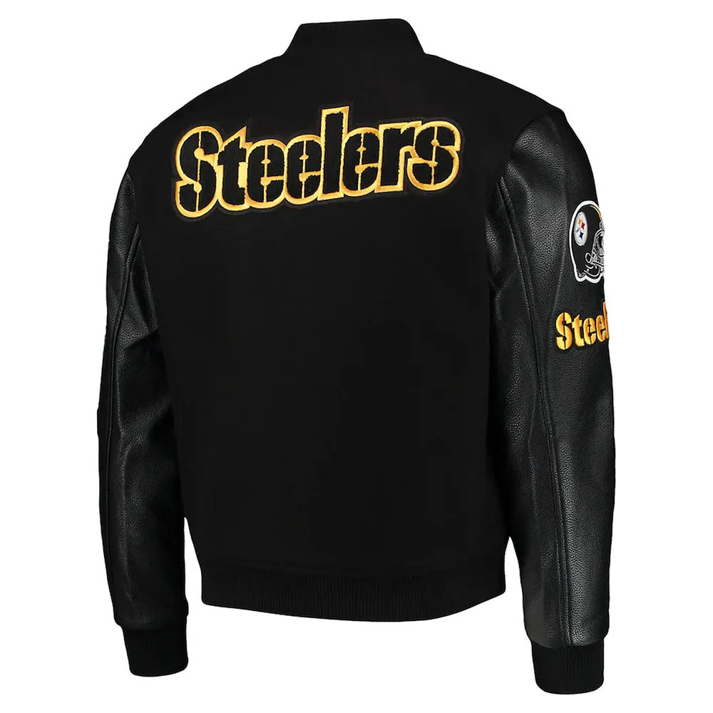 Pittsburgh Steelers Letterman Jacket 2 pittsburgh-steelers-black-letterman-jacket